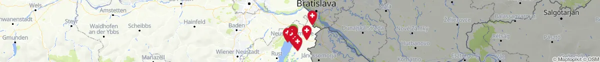 Kartenansicht für Apotheken-Notdienste in der Nähe von Zurndorf (Neusiedl am See, Burgenland)